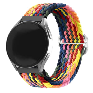 Nylon Adjustable Braided Strap, multicolour, on a watch, 3/4 rear view