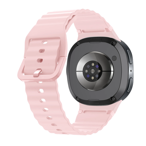 Bracelet silicone ondulé Samsung Galaxy Watch 8 Classic (rose)