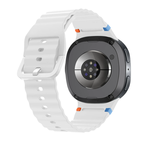 Bracelet silicone ondulé Samsung Galaxy Watch 8 Classic (blanc)