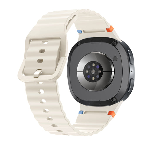 Samsung Galaxy Watch 8 - 40mm Wave Silicone Strap (Starlight)