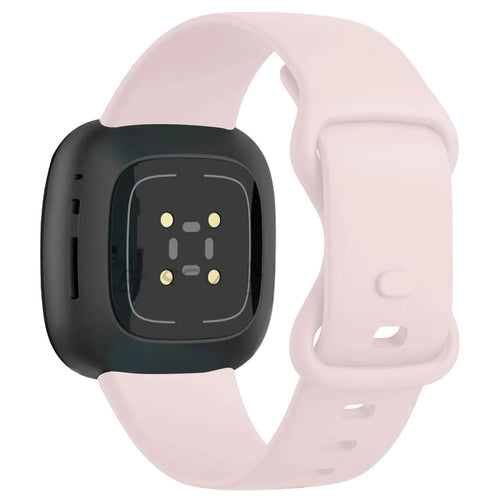 Silicone Strap 'Classic', light pink, on a watch, 3/4 rear view