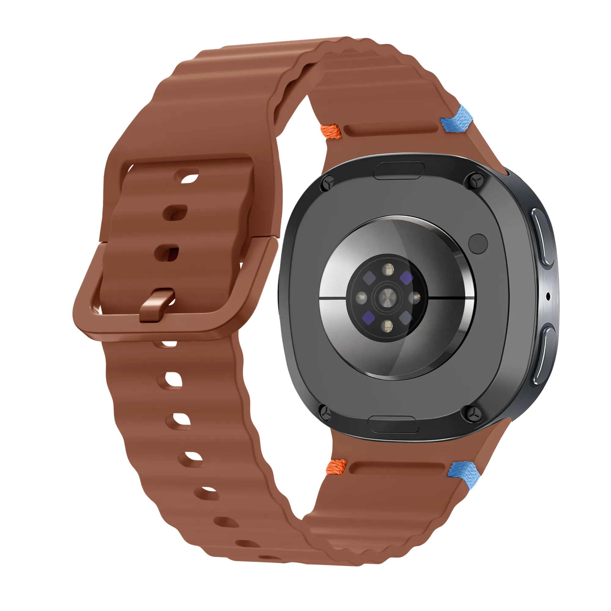 Bracelet silicone ondulé Samsung Galaxy Watch 8 Classic (marron)