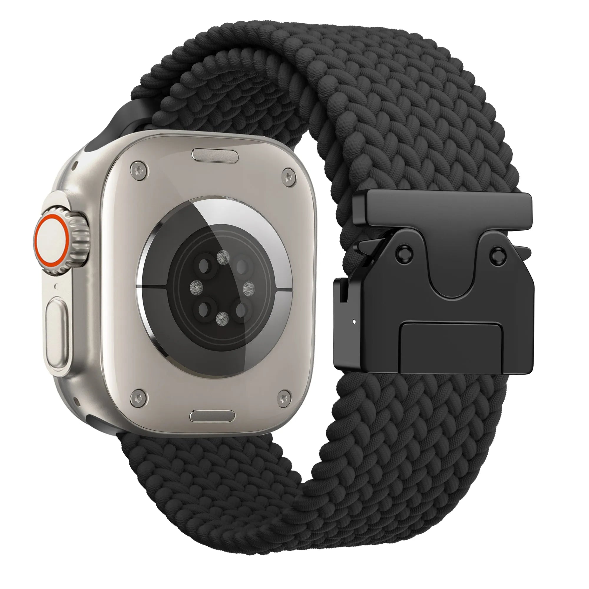 Bandz Bracelet nylon tressée avec P-buckle Apple Watch (noir)