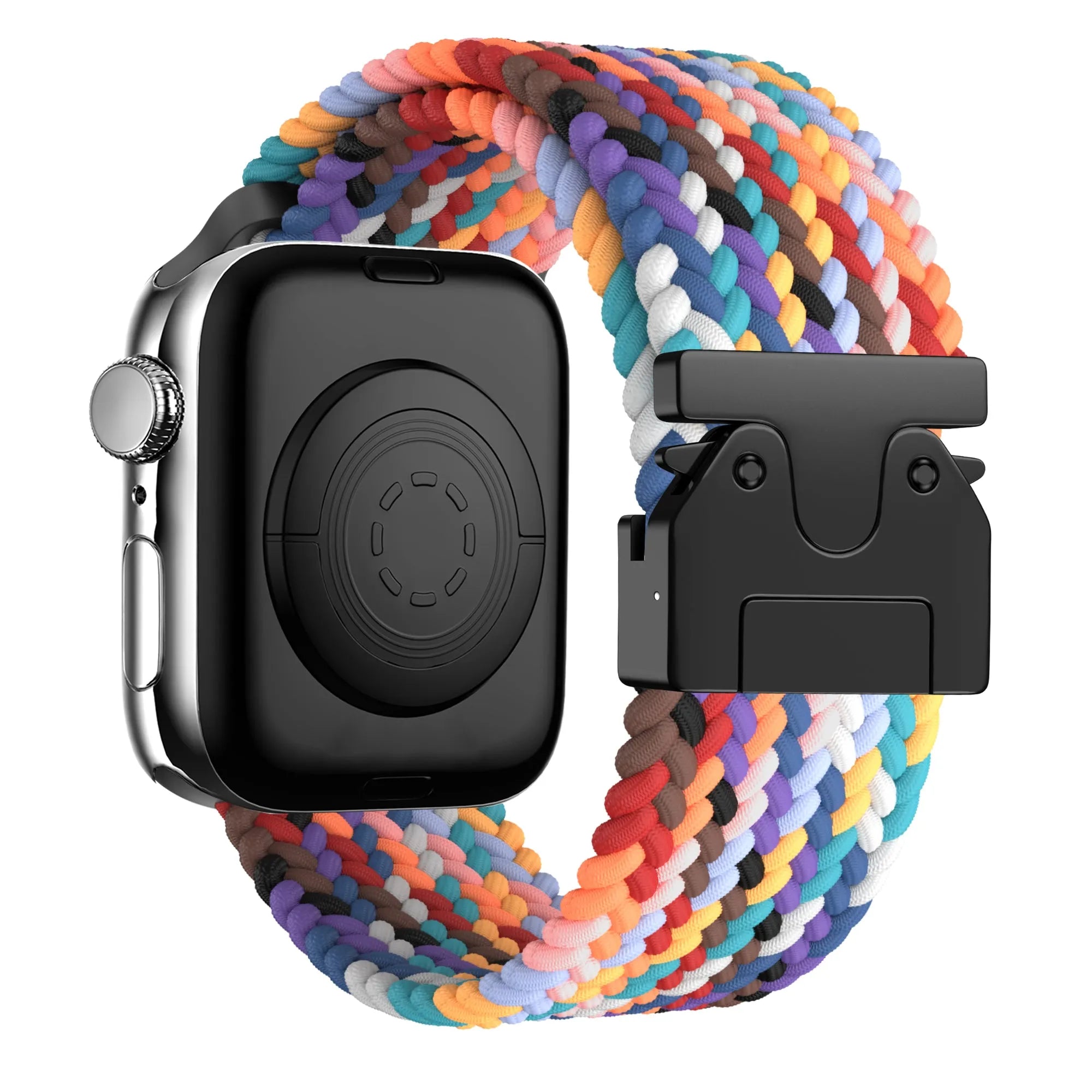 Bandz Bracelet nylon tressée avec P-buckle Apple Watch (arc-en-ciel)