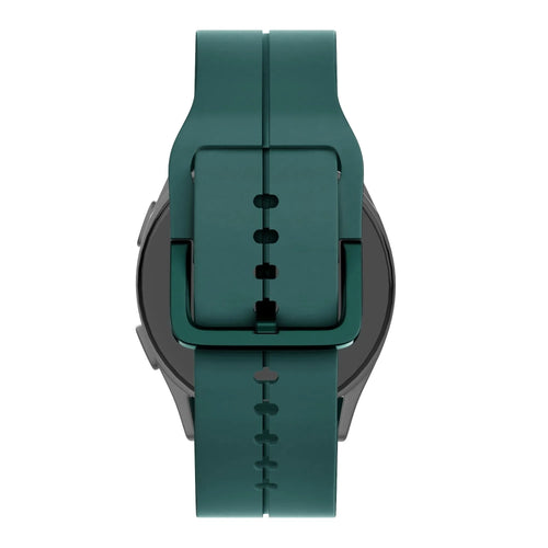 Silicone Strap 'Extreme', dark green, on a watch, 3/4 rear view