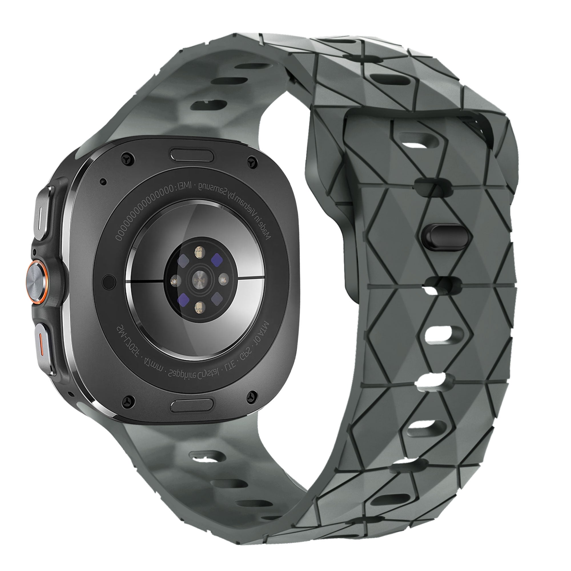 Bracelet silicone 'Hexagone' Samsung Galaxy Watch Ultra 2 (gris foncé)