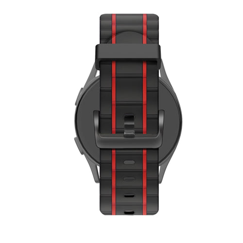 Bandz Watch 2 (Pro) Striped Sport Strap (Black/Red)