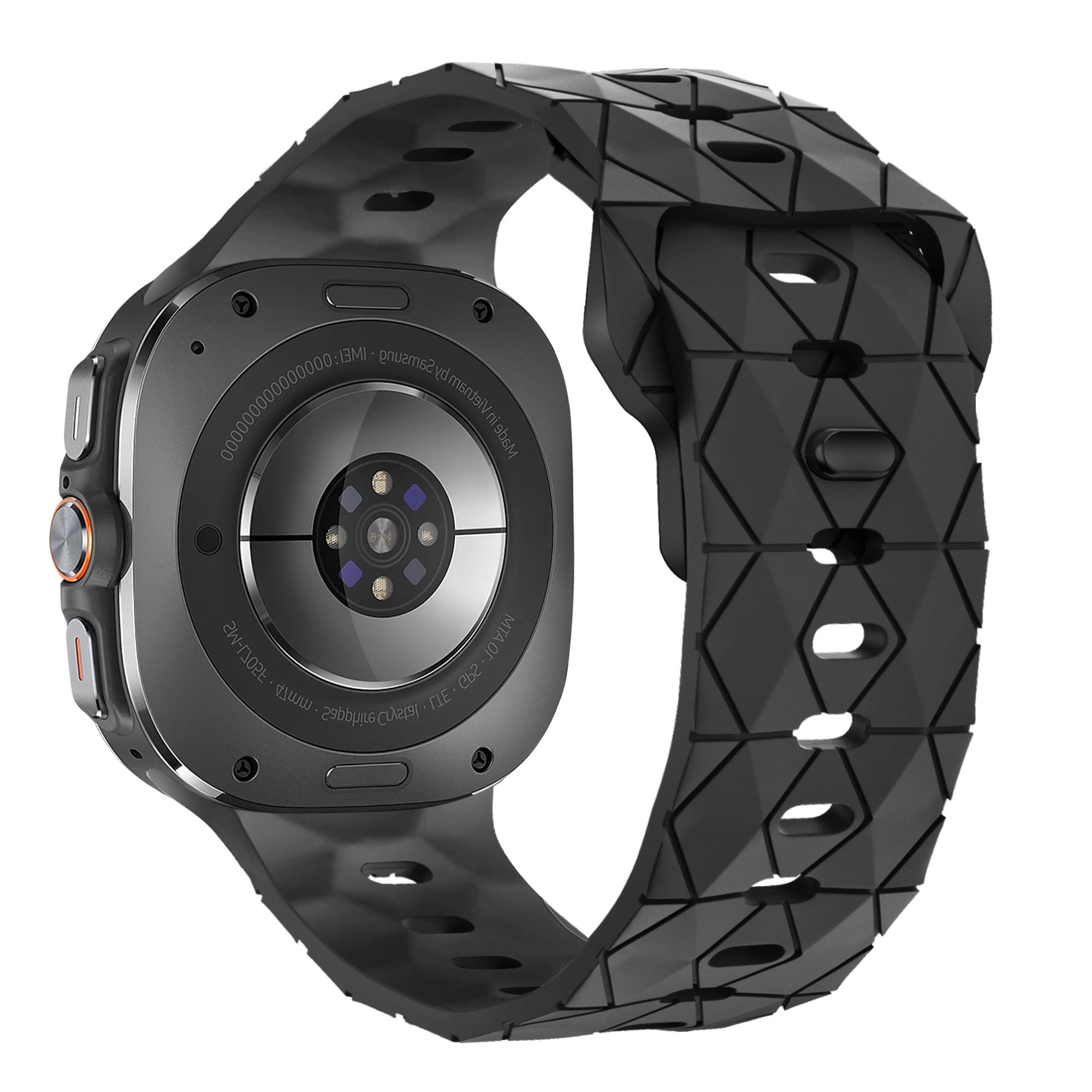 Bracelet silicone 'Hexagone' Samsung Galaxy Watch Ultra 2 (noir)