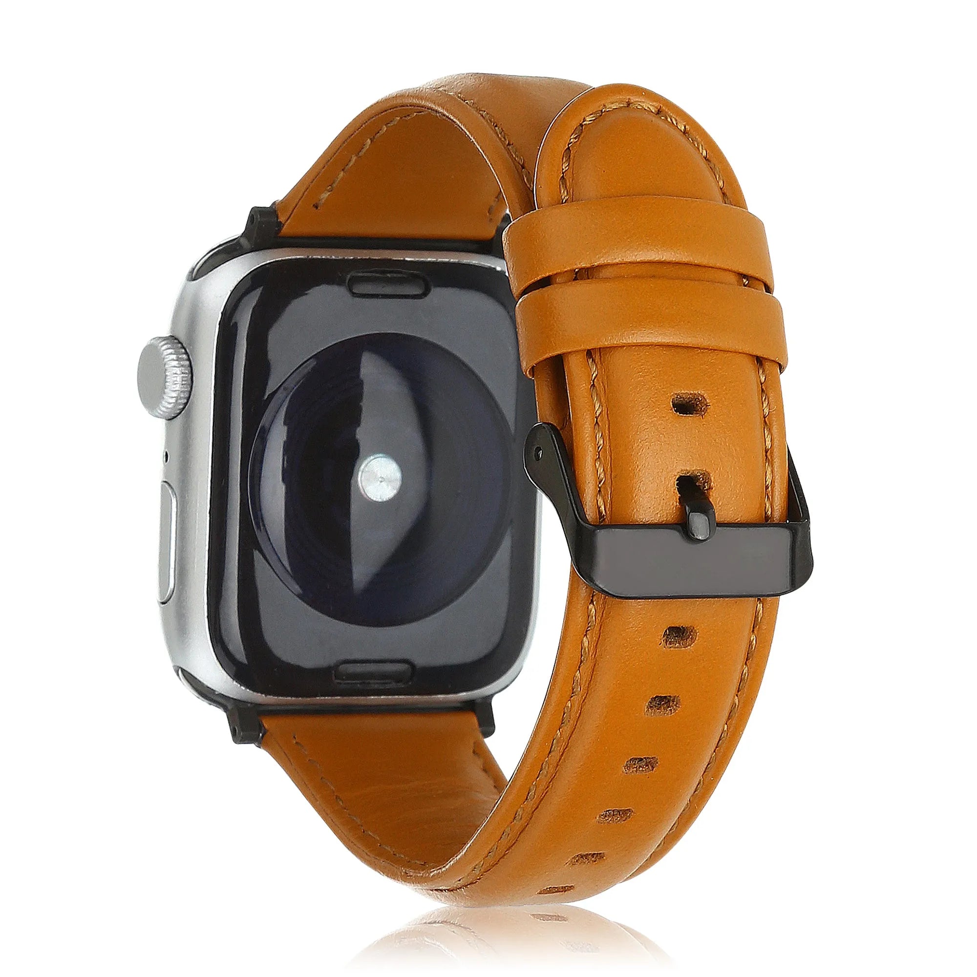 Bracelet cuir Apple Watch (marron clair)