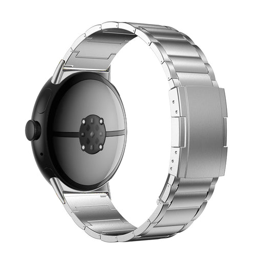 Titanium Strap, silver, on a watch, 3/4 rear view