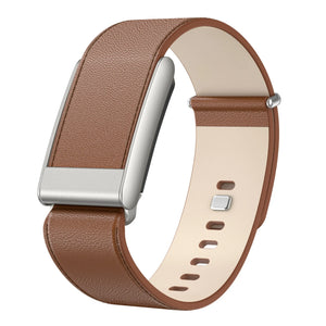 Leather Strap, brown, on a watch, 3/4 rear view