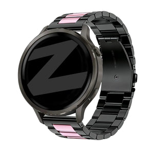 Bandz Bracelet acier 'Classic' Garmin Vivoactive 4s (noir/rose)