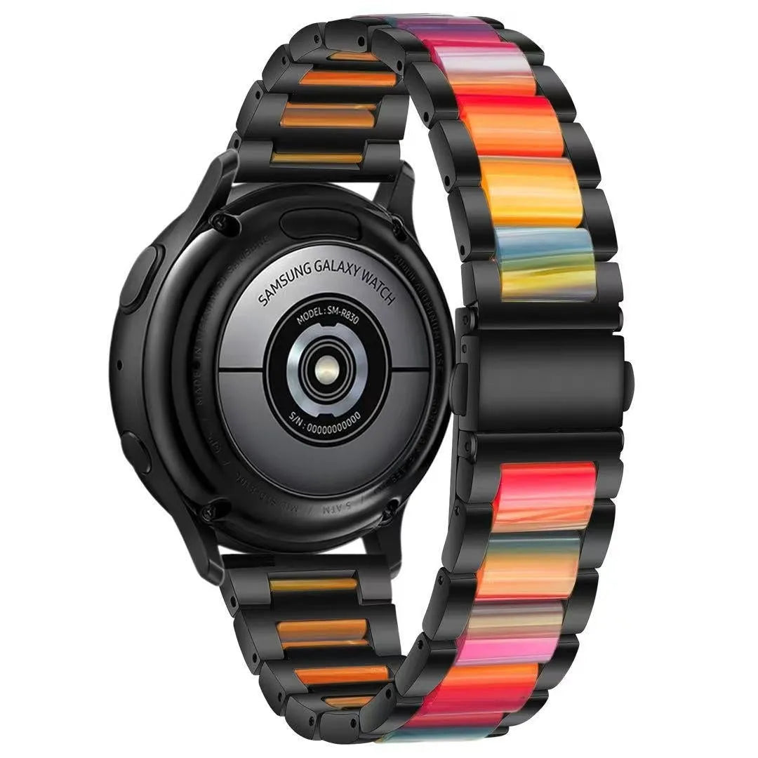 Bracelet résine et acier Amazfit Active 2 (noir/coloré)