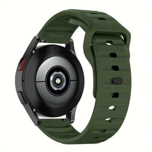 Outdoor Silicone Strap, green, on a watch, 3/4 rear view