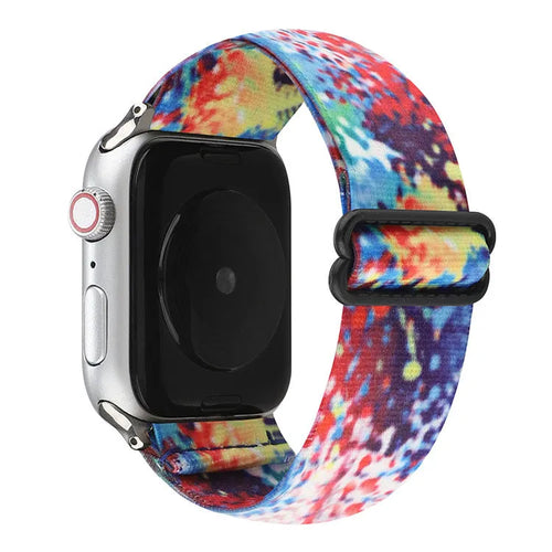Nylon Elastic Strap, colourful, on a watch, 3/4 rear view