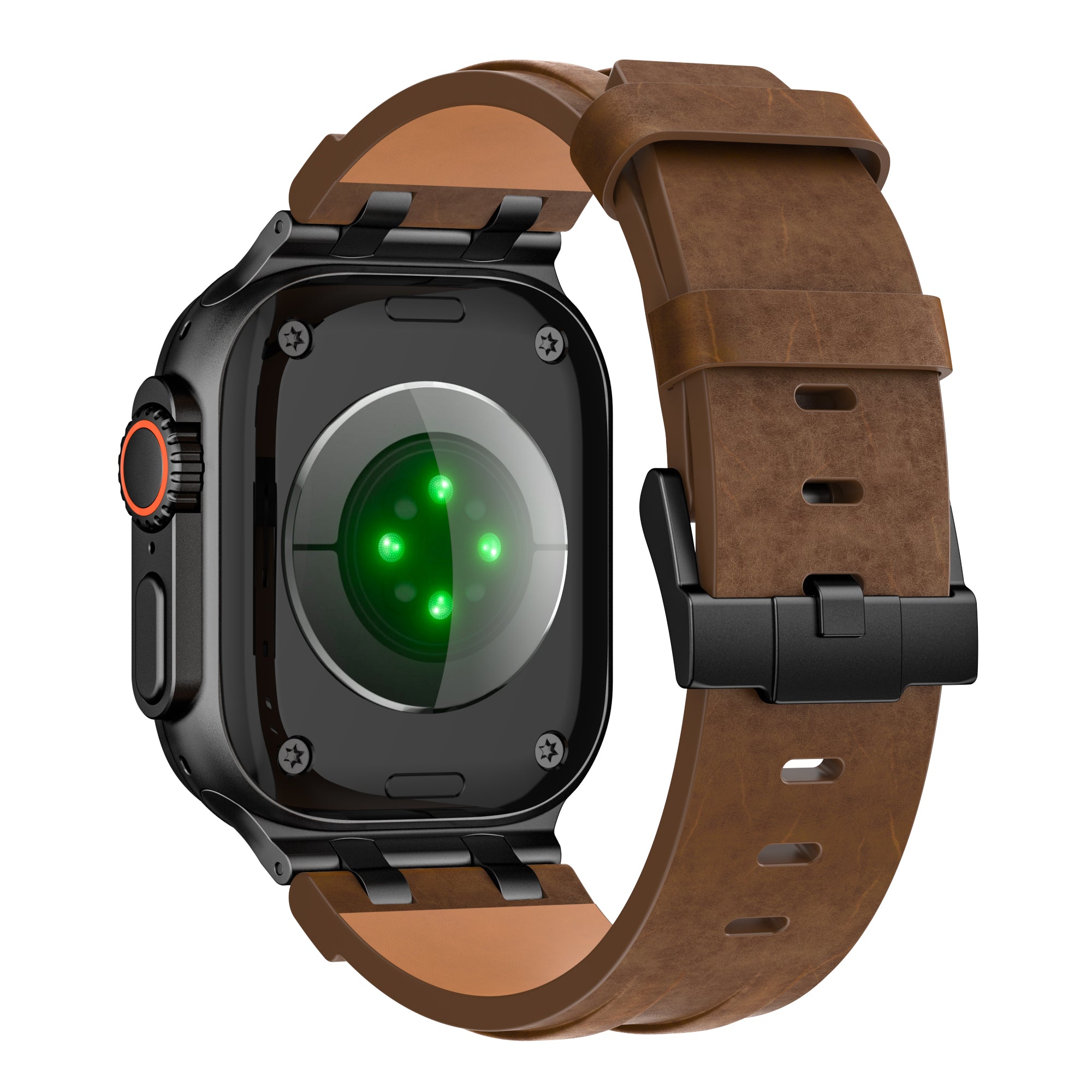 Bracelet cuir solide Apple Watch Ultra (bronze marron)