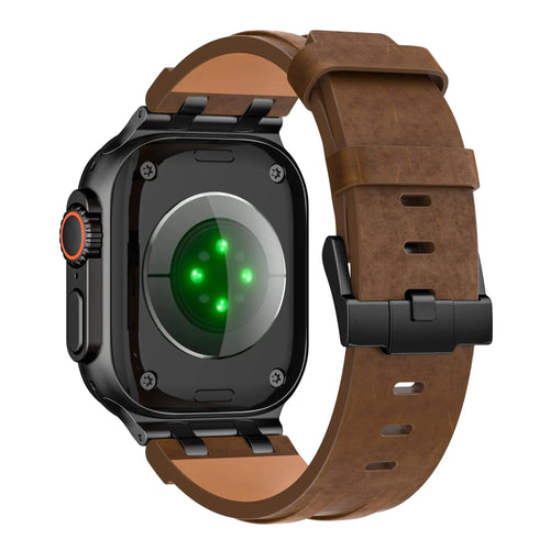 Bracelet cuir solide Apple Watch (bronze)