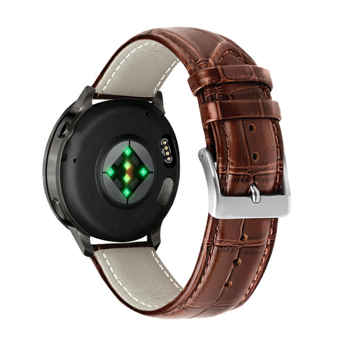 Bandz Garmin Venu 4 - 45mm Leather Strap Crocodile Grain (Brown)