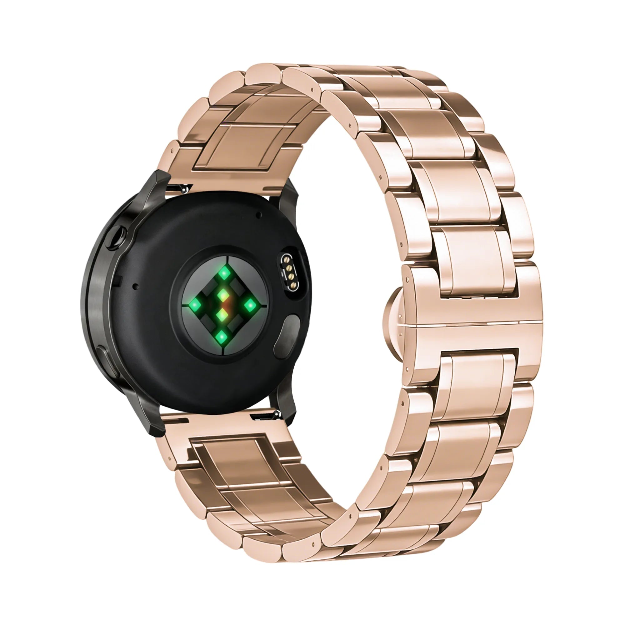 Bandz Garmin Forerunner 265s Steel Link Strap 'Deluxe' (Rose Gold)