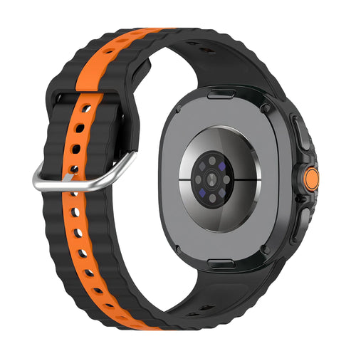 Bracelet sport double Samsung Galaxy Watch 9 - 40mm (noir/orange)