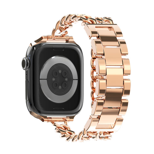 Bandz Bracelet acier 'Double Tour' Apple Watch (or rose)