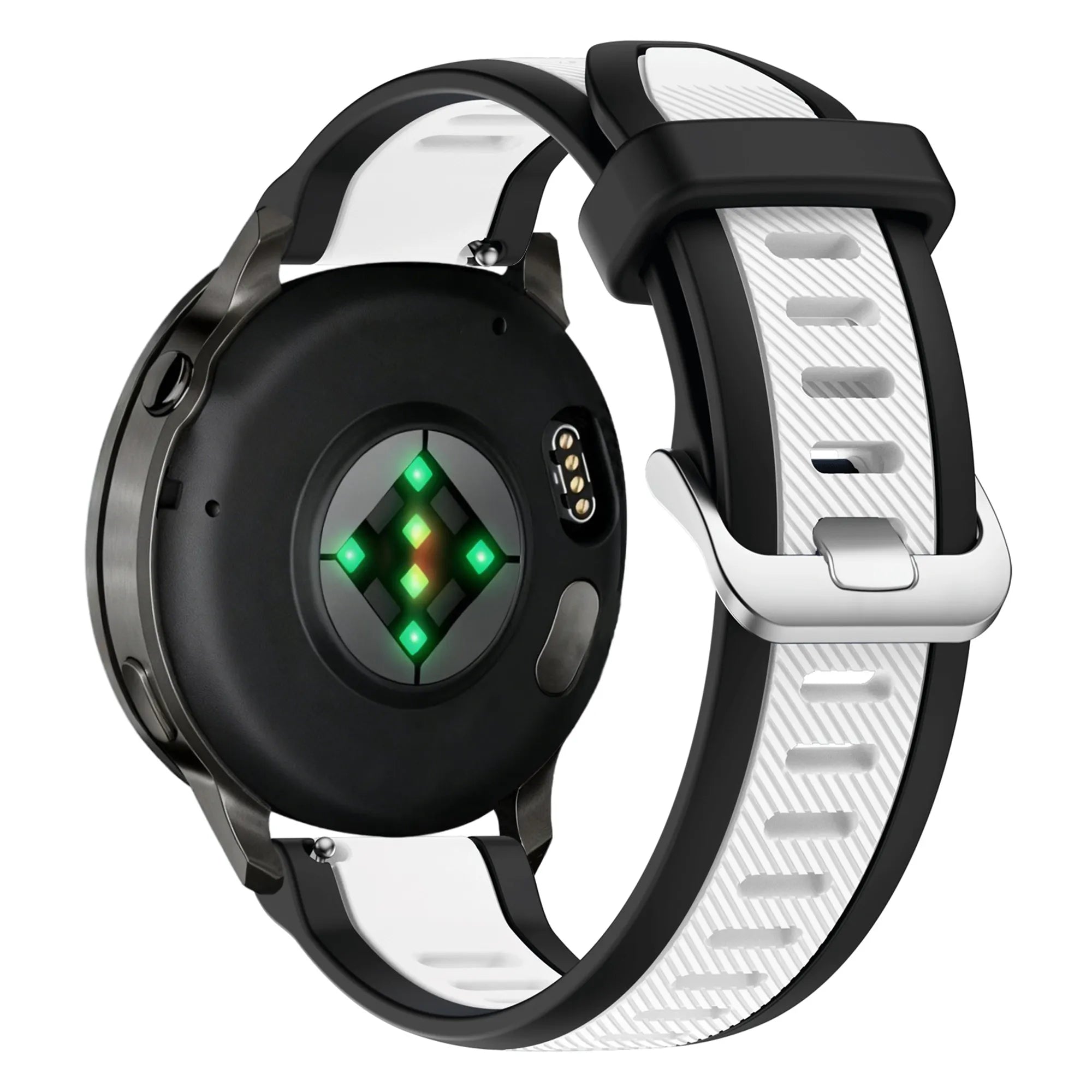 Bandz Bracelet dual sport avec boucle Garmin Forerunner 570 - 42mm (noir/blanc)