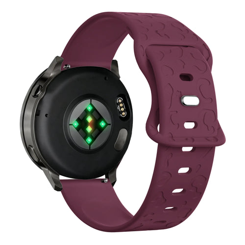 Bandz Garmin Vivomove HR Silicone Strap 'Leopard' (Wine Red)