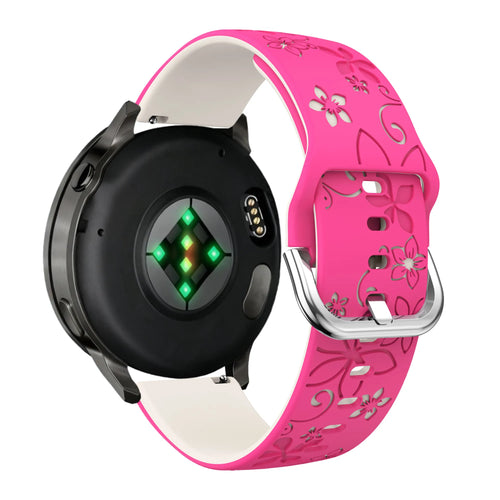 Bandz Garmin Vivoactive 5 Silicone Strap 'Flowers' (Bright Pink/Starlight)