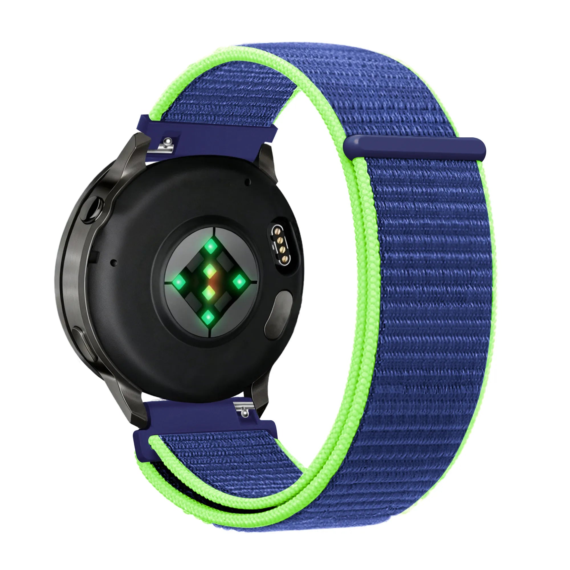 Bandz Bracelet nylon Garmin Vivoactive 4 (bleu/lime)