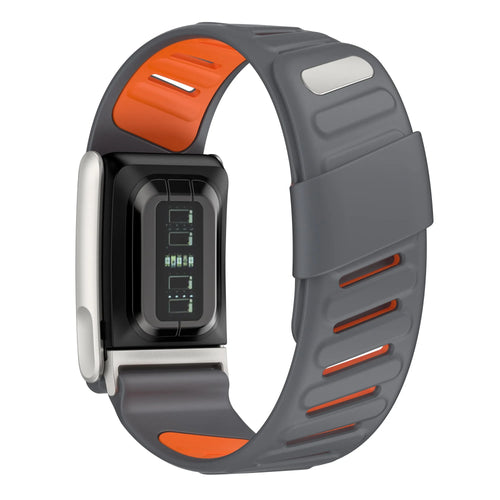 Bracelet sport compatible avec Whoop MG (gris foncé/orange)