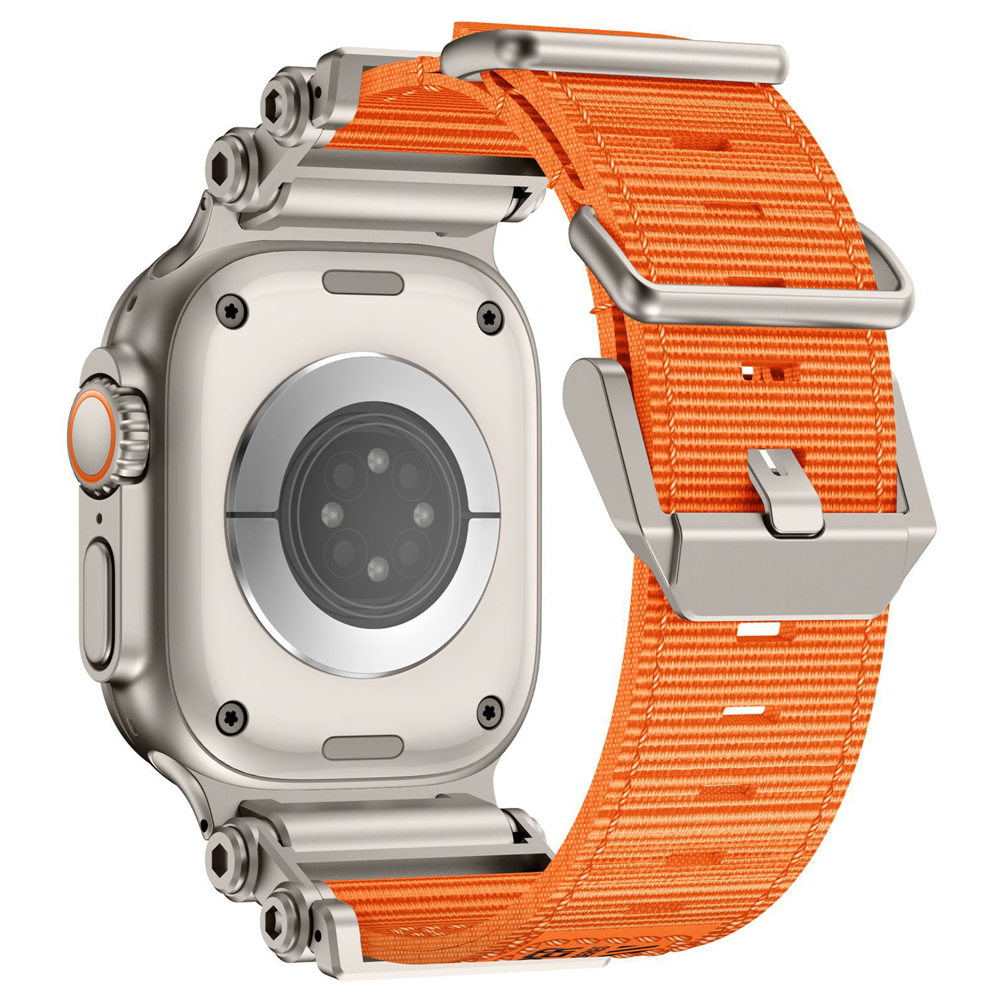 Bandz Bracelet nylon 'Explorer' Apple Watch Ultra (orange avec titane)