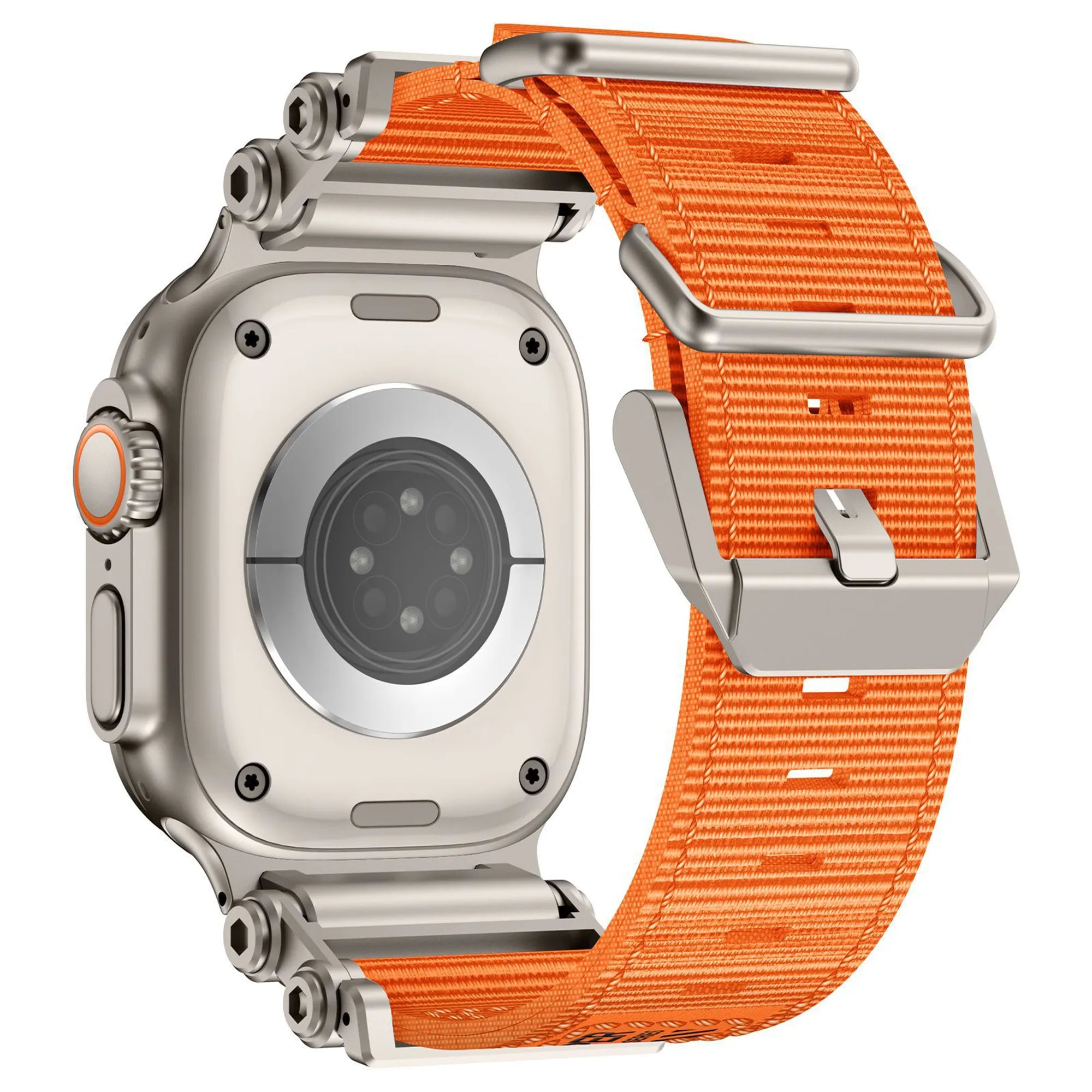Bandz Bracelet nylon 'Explorer' Apple Watch (orange avec titane)