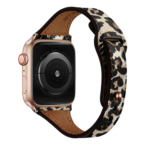 Bracelet cuir Apple Watch (léopard)