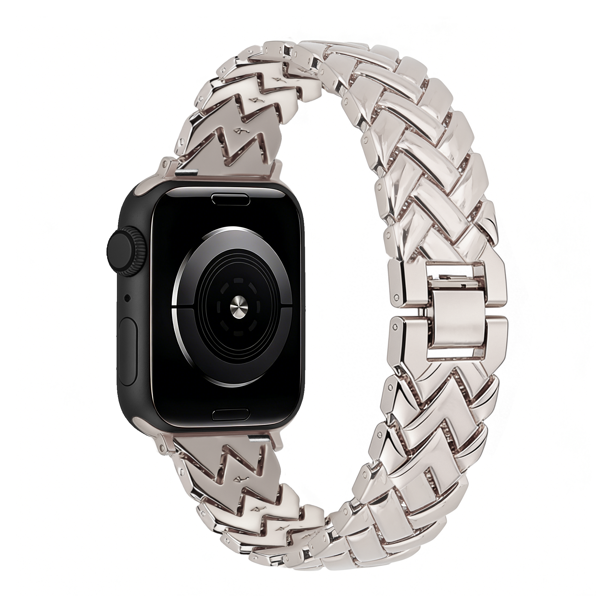 Bandz Bracelet metal 'V-Type' Apple Watch (lumière stellaire)