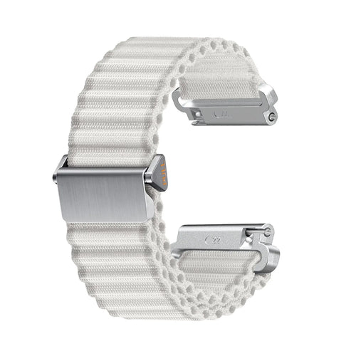 Outdoor Nylon Strap, grey, on a watch, 3/4 rear view