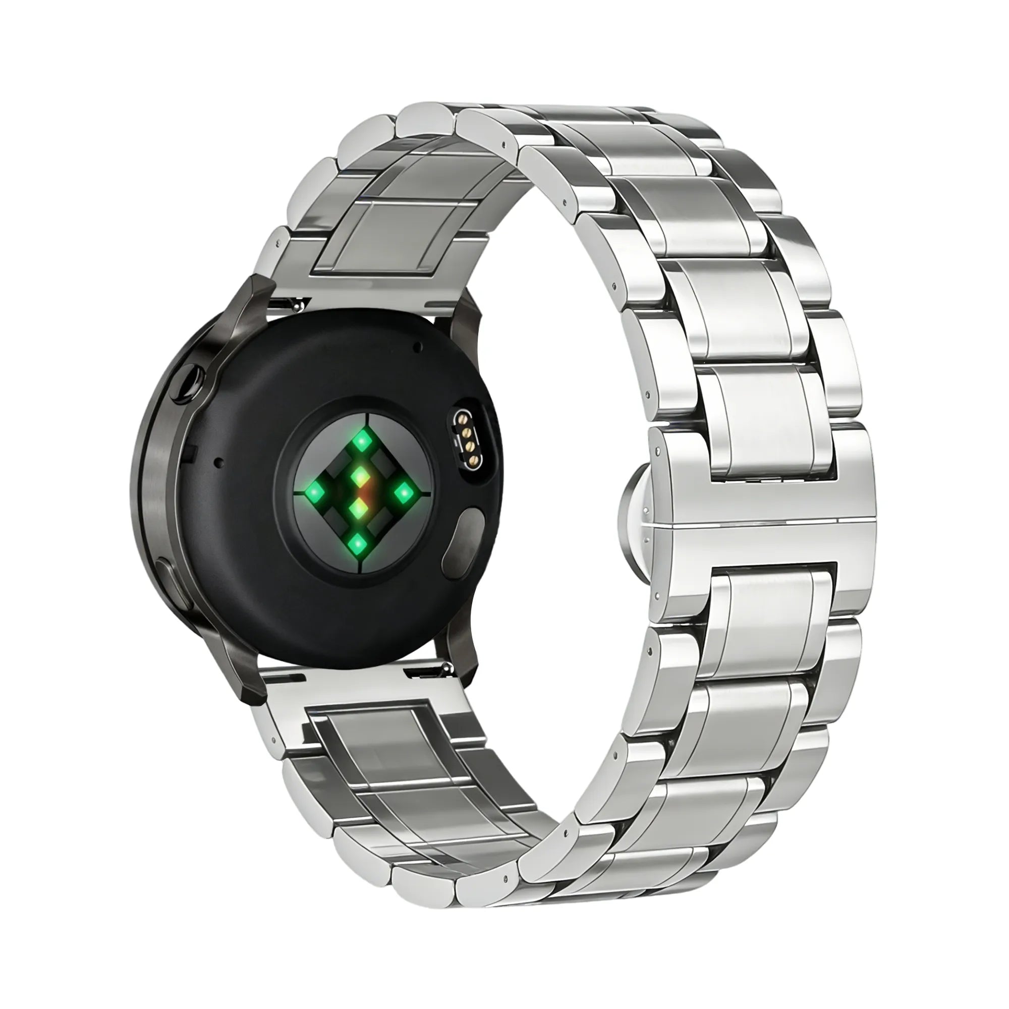 Bandz Garmin Forerunner 265s Steel Link Strap 'Deluxe' (Silver)