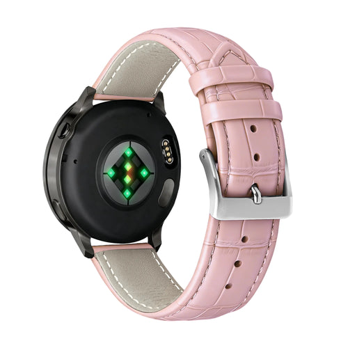 Bandz Bracelet cuir effet crocodile Garmin Vivomove 3 (rose)