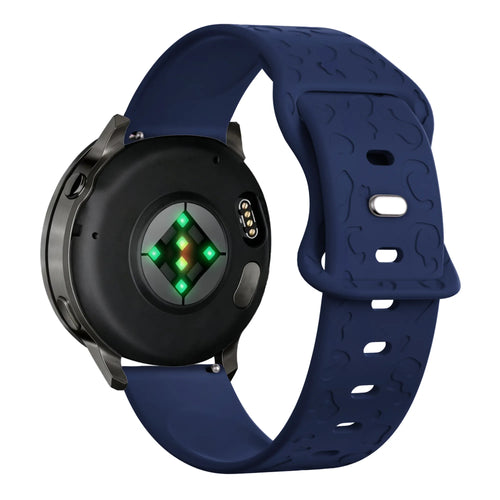 Silicone Strap 'Leopard', dark blue, on a watch, 3/4 rear view