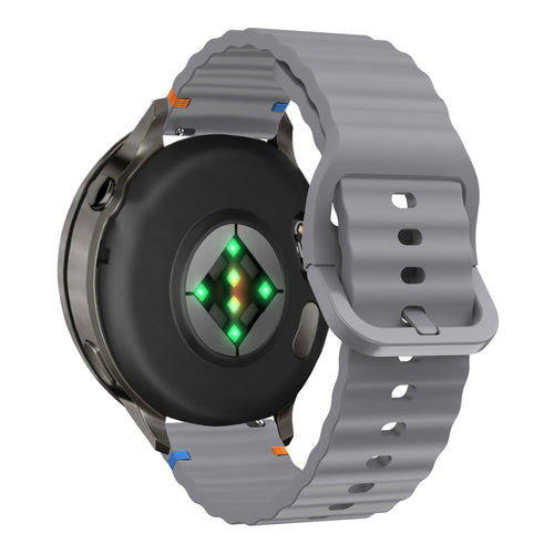 Bandz Garmin Forerunner 570 - 47mm Silicone Strap 'Wave' (Dark Grey)