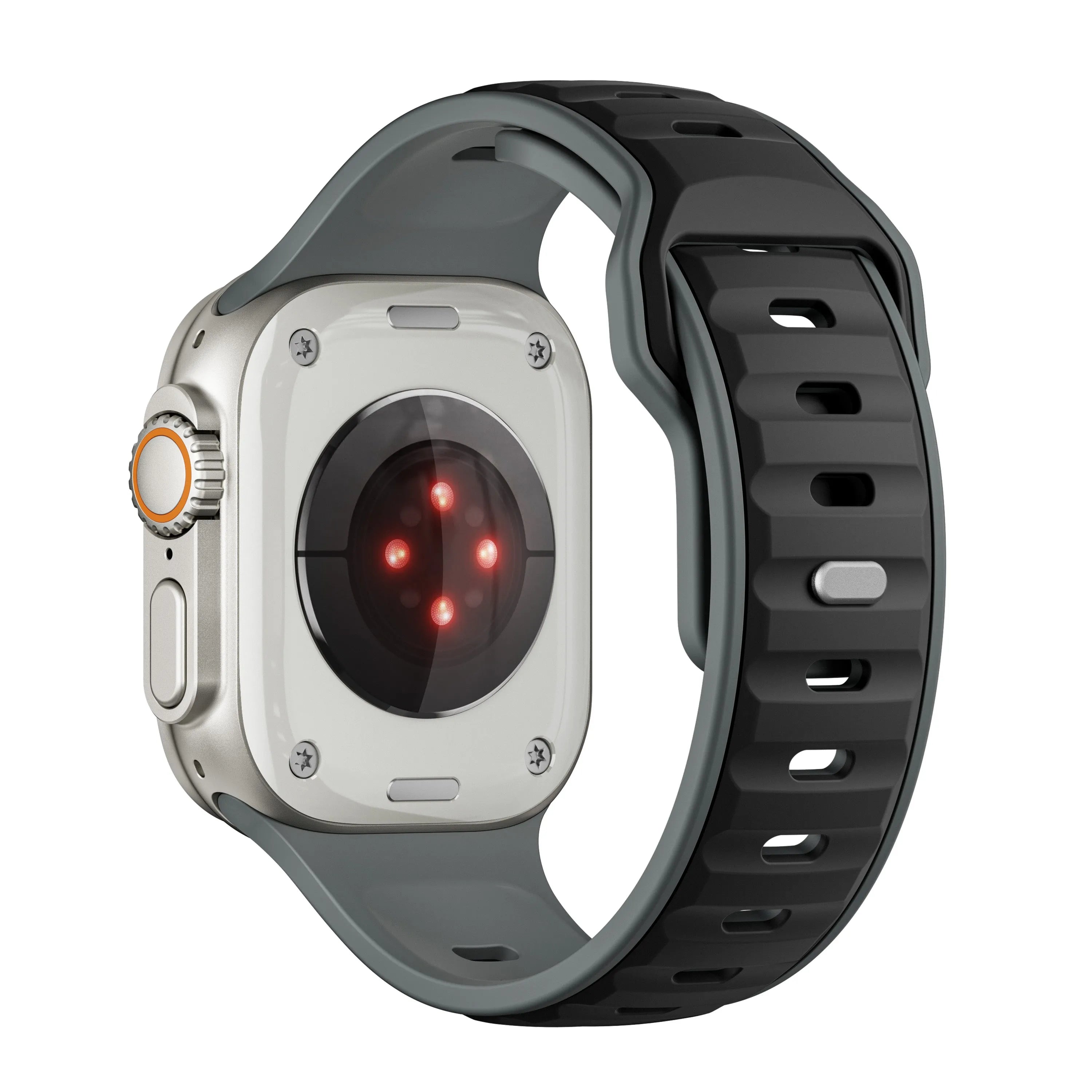 Bracelet silicone outdoor pour Apple Watch (noir/gris)