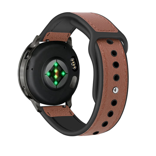 Bandz Bracelet cuir 'Hybrid' Garmin Vivomove Style (marron)