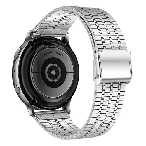 Fine Steel Strap, silver, on a watch, 3/4 rear view