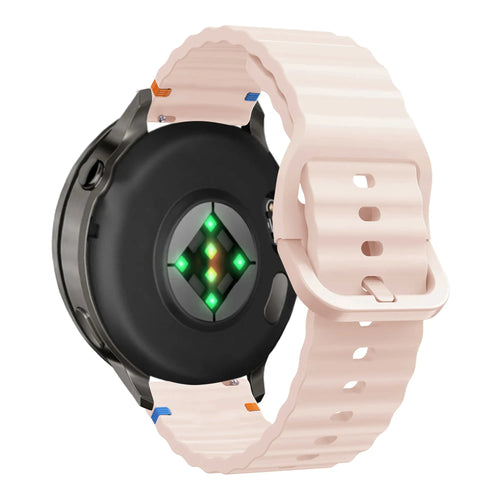 Bandz Bracelet silicone ondulé Garmin Forerunner 265s (rose clair)