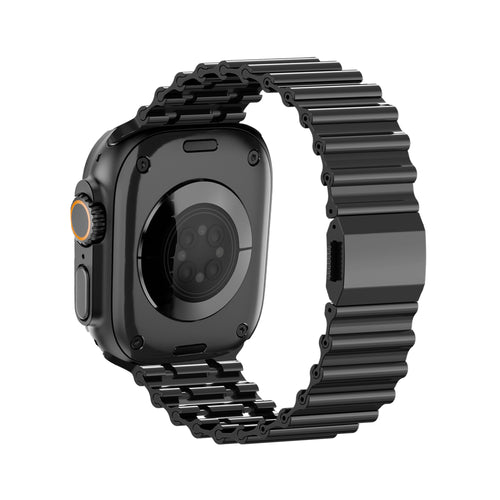 Bandz Bracelet acier 'Ocean' Apple Watch Premium (noir)