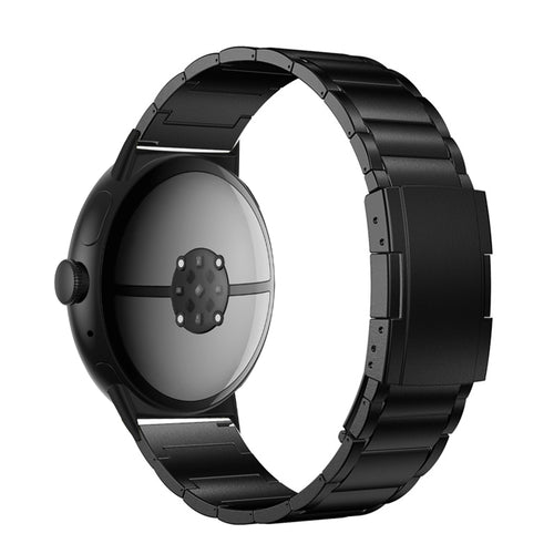 Titanium Strap, black, on a watch, 3/4 rear view