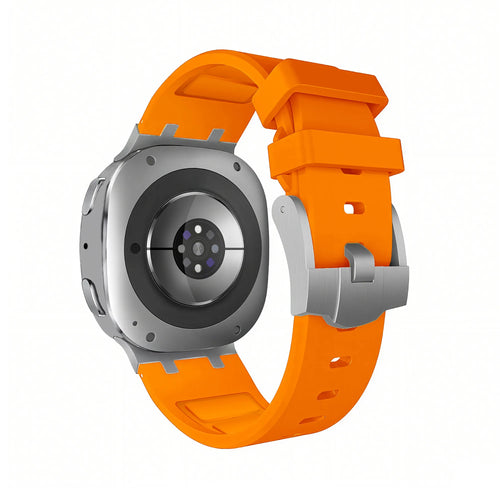 Bandz Samsung Galaxy Watch 8 - 40mm Silicone Strap 'Luxe Liquid' (Orange)