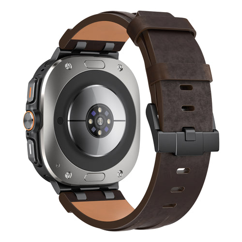 Bracelet cuir solide Samsung Galaxy Watch Ultra 2 (café)