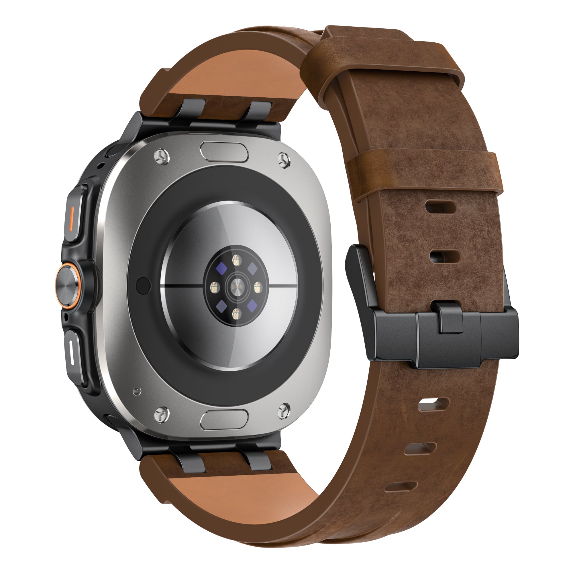 Bracelet cuir solide Samsung Galaxy Watch Ultra 2 (marron foncé)