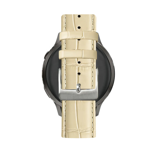 Bandz Bracelet cuir effet crocodile Garmin Venu SQ 2 (beige)