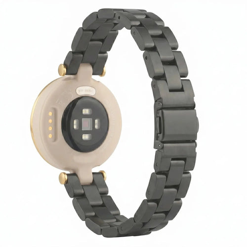 Steel Strap, black, on a watch, 3/4 rear view